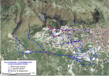 San Giovanni Rotondo NET - Mappa alluvione del 12 settembre 2009