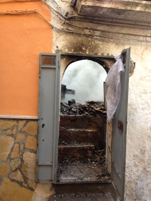 Incendio nel centro storico