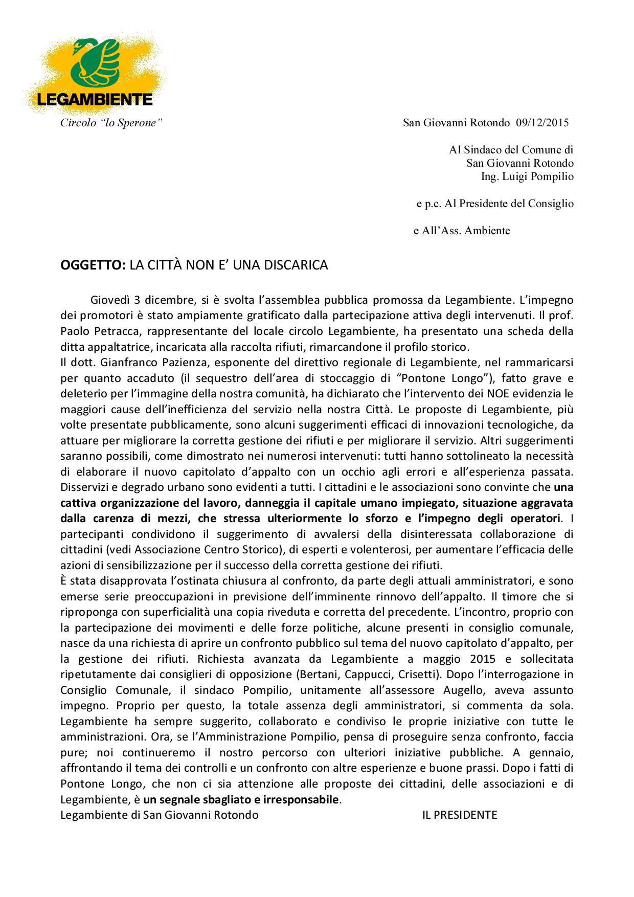 la città non è una discarica