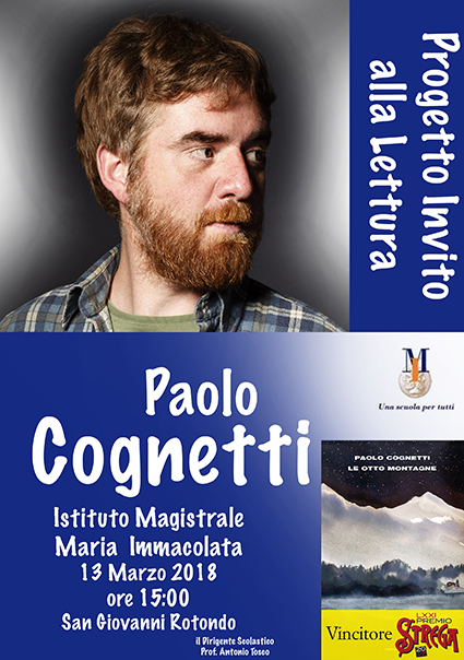 Invito alla lettura e alla fruizione dell’Opera d’Arte - Paolo Cognetti - locandina - Liceo Statale “Maria Immacolata”