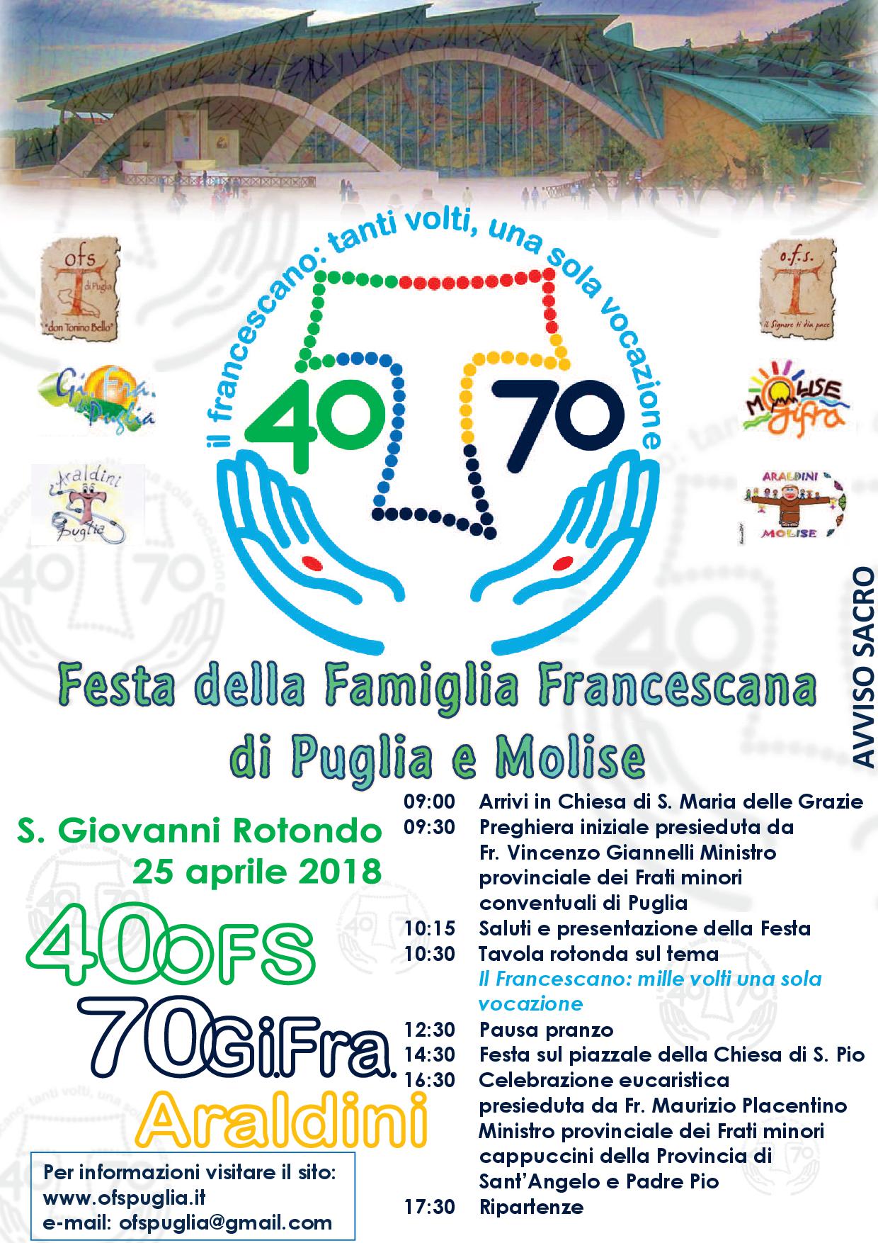 Festa della Famiglia Francescana di Puglia e Molise - locandina