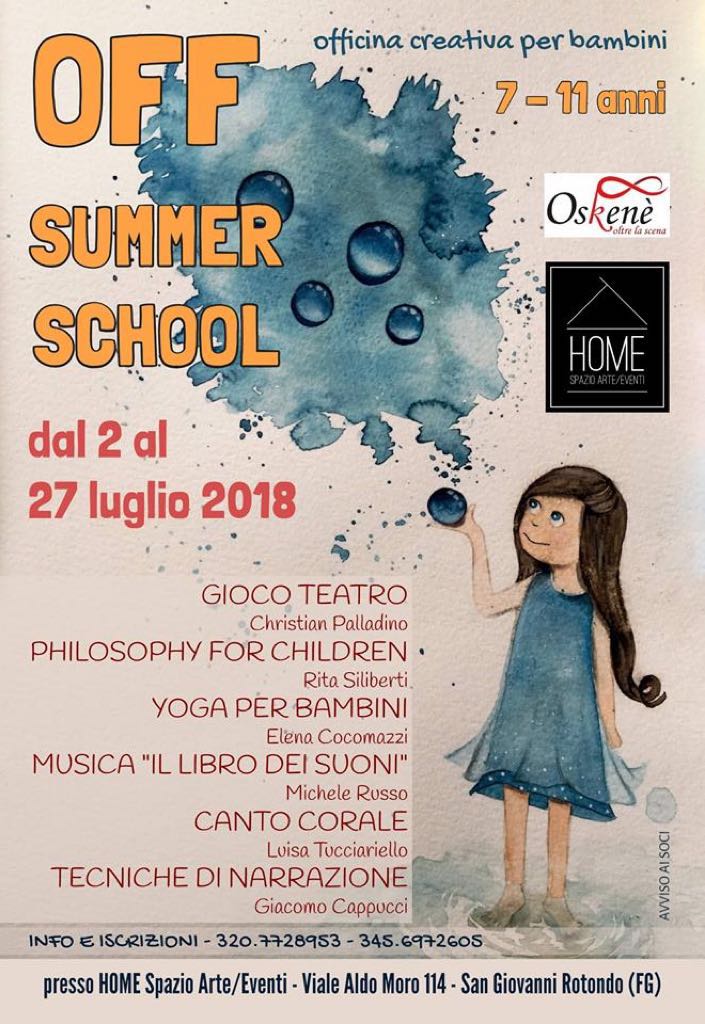 OFF - Summer School - Officina creativa per bambini - locandina