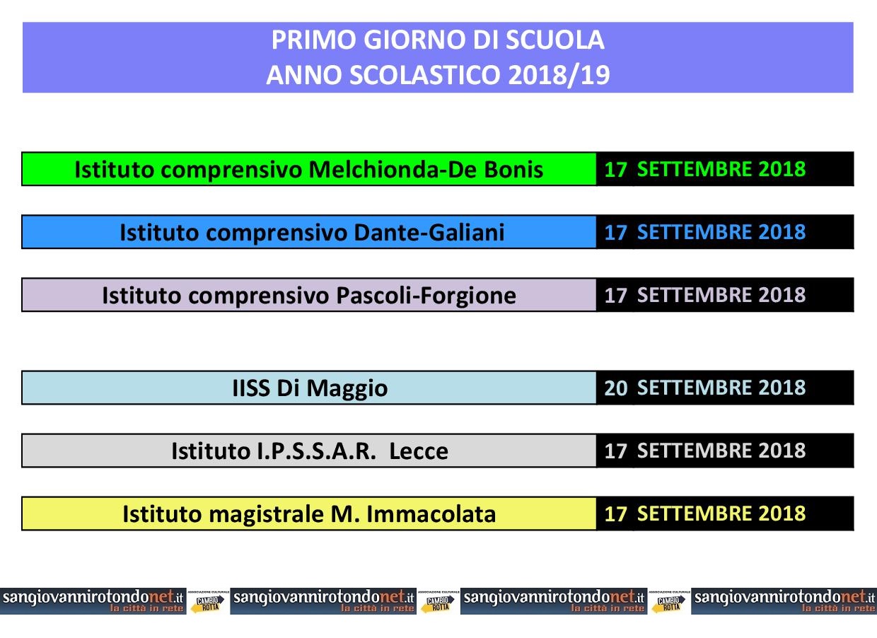 primo giorno scuola 2018/2019