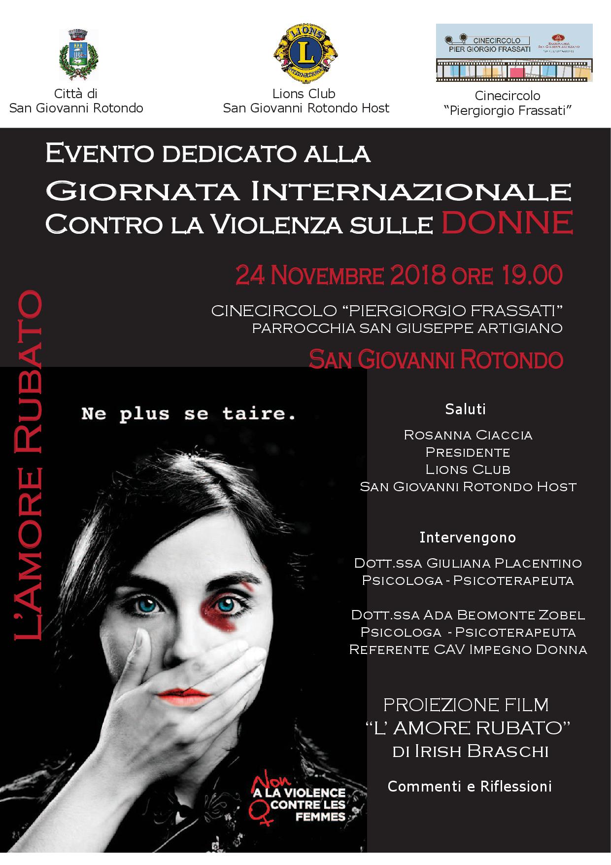 Giornata Internazionale contro la violenza sulle donne - locandina