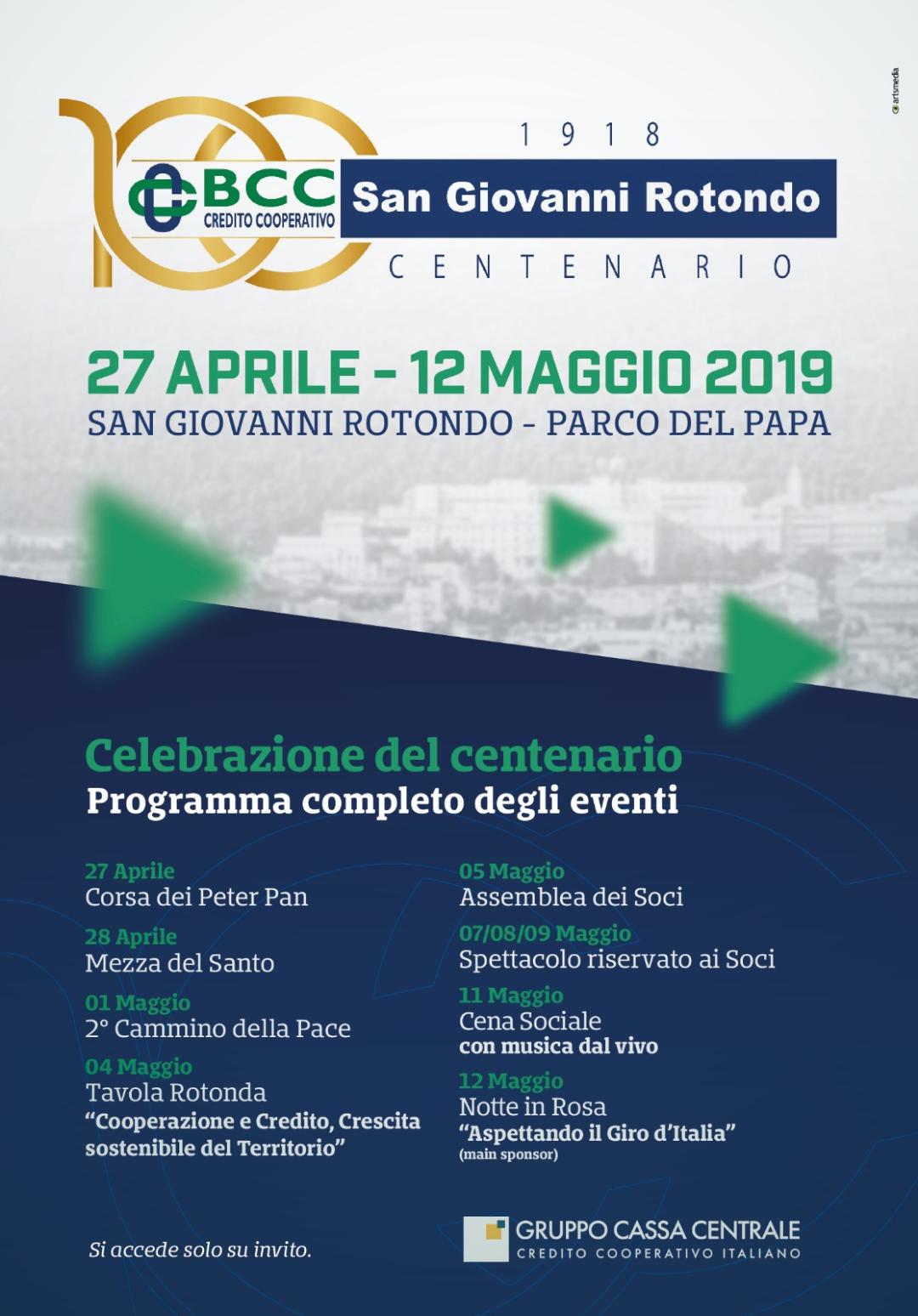 Eventi Centenario BCC - locandina