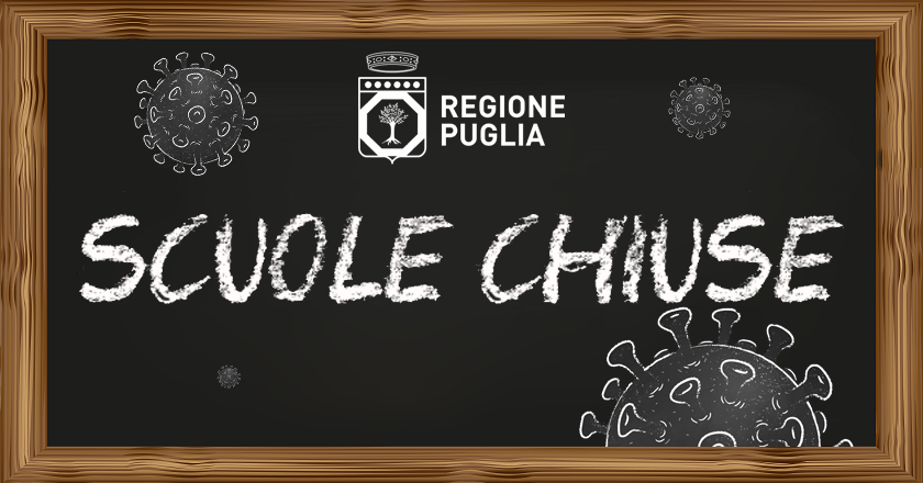 In Puglia da venerdì 30 ottobre sospesa l’attività didattica in presenza