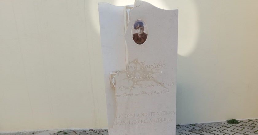 Distrutta la stele commemorativa del partigiano Matteo Corritore
