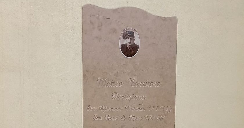 Ripristinata la stele del soldato Matteo Corritore